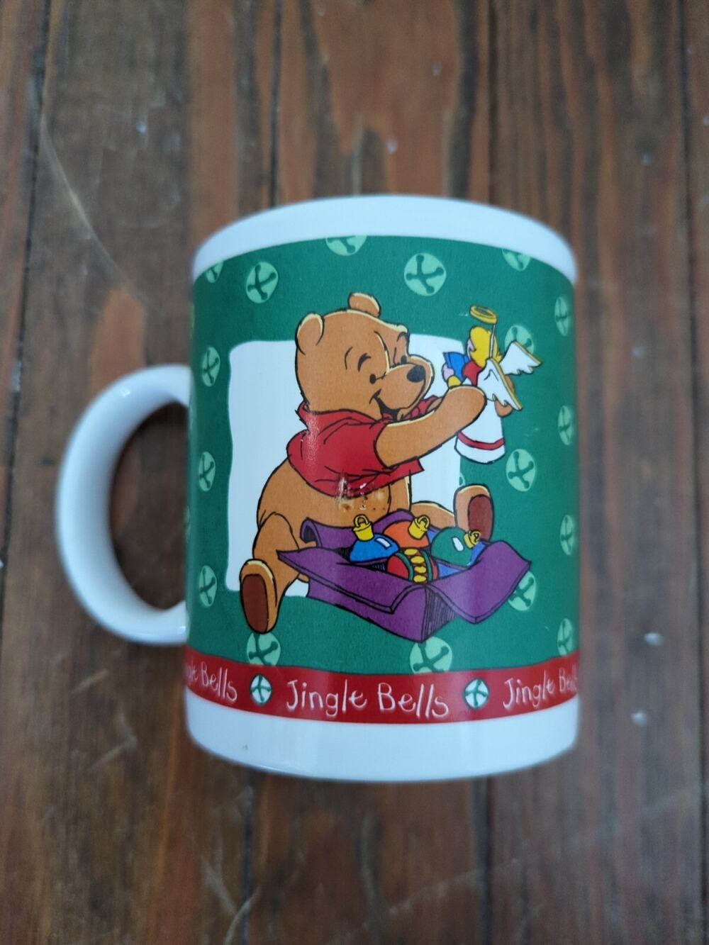 CHRISTMAS - Disney Winnie the Pooh JINGLE BELLS Coffee Mug Vintage